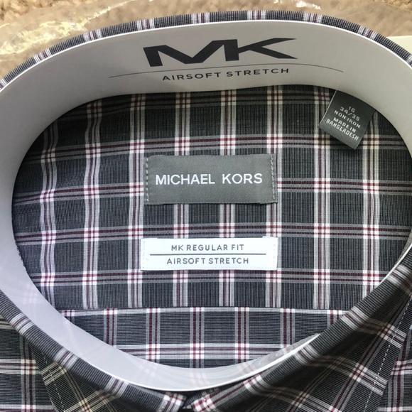 NEW!! Michael Kors Regular Fit Airsoft Stretch Dress Shirt Size Large {16 34/35} - Picture 2 of 5